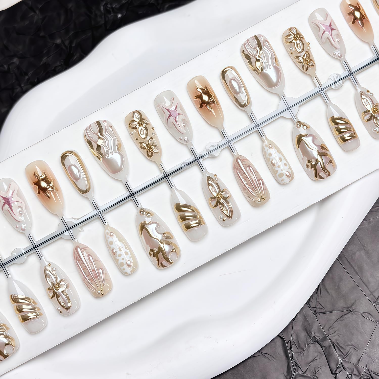 GJJBQTT scale comparison with natural nails to choose correct press-on sizes accurately