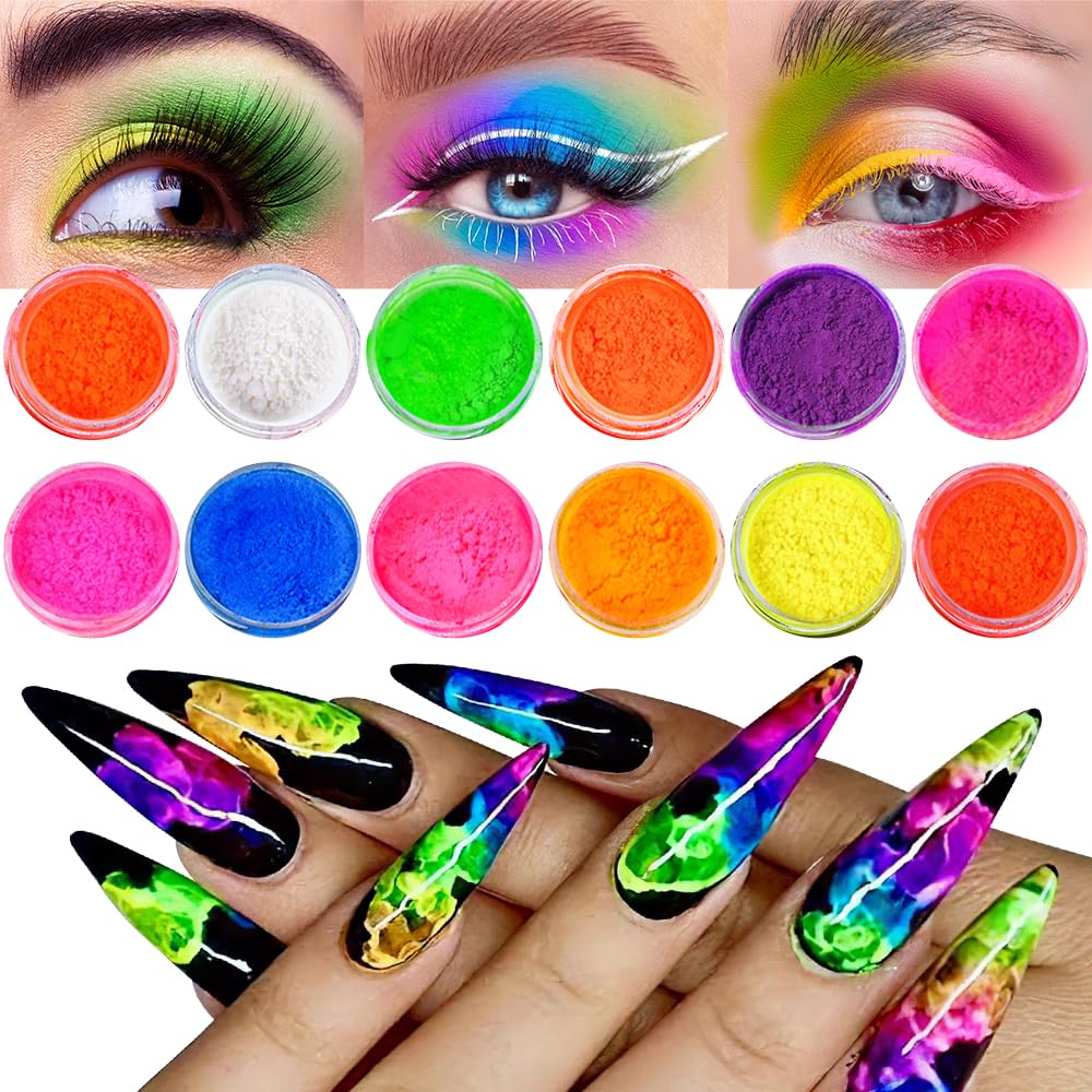 GJNL front packaging showing 12 neon pigments and benefits for bold nails