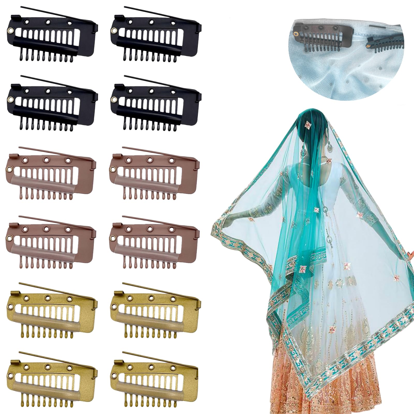 GJRR front packaging showing 12 chunni clips for secure dupatta wear