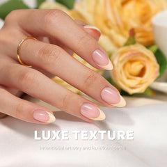GJZEZ close-up of short almond nail showing glossy finish benefits