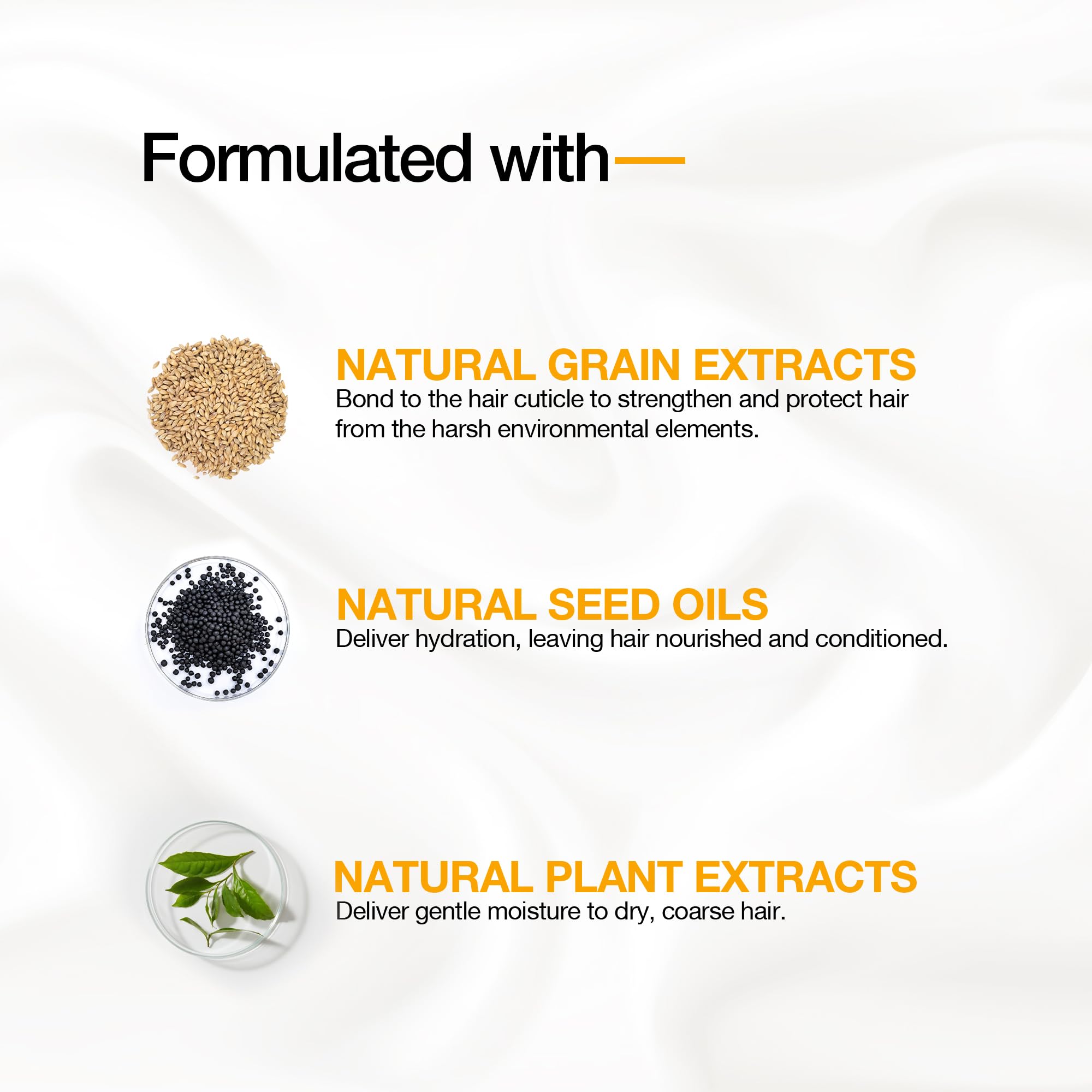 GK HAIR seed oils and natural ingredients display indicating nourishment