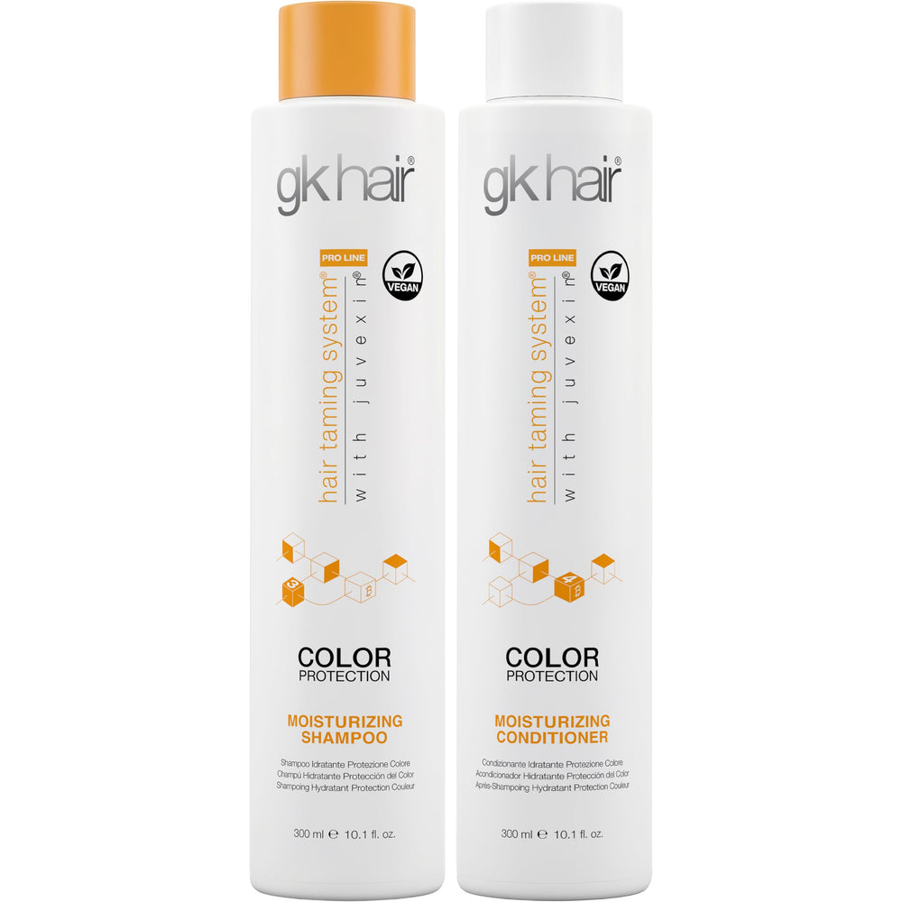 GK HAIR front packaging showing duo and benefits for color protection