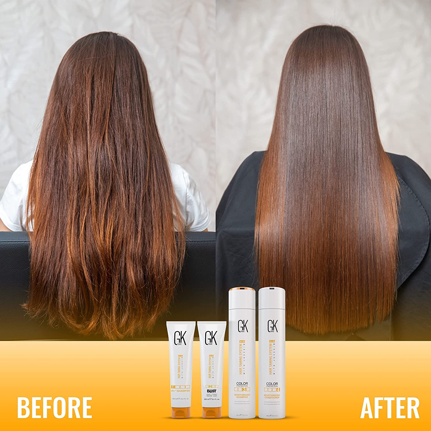 GK HAIR texture pump shot showing smooth creamy consistency for easy spread