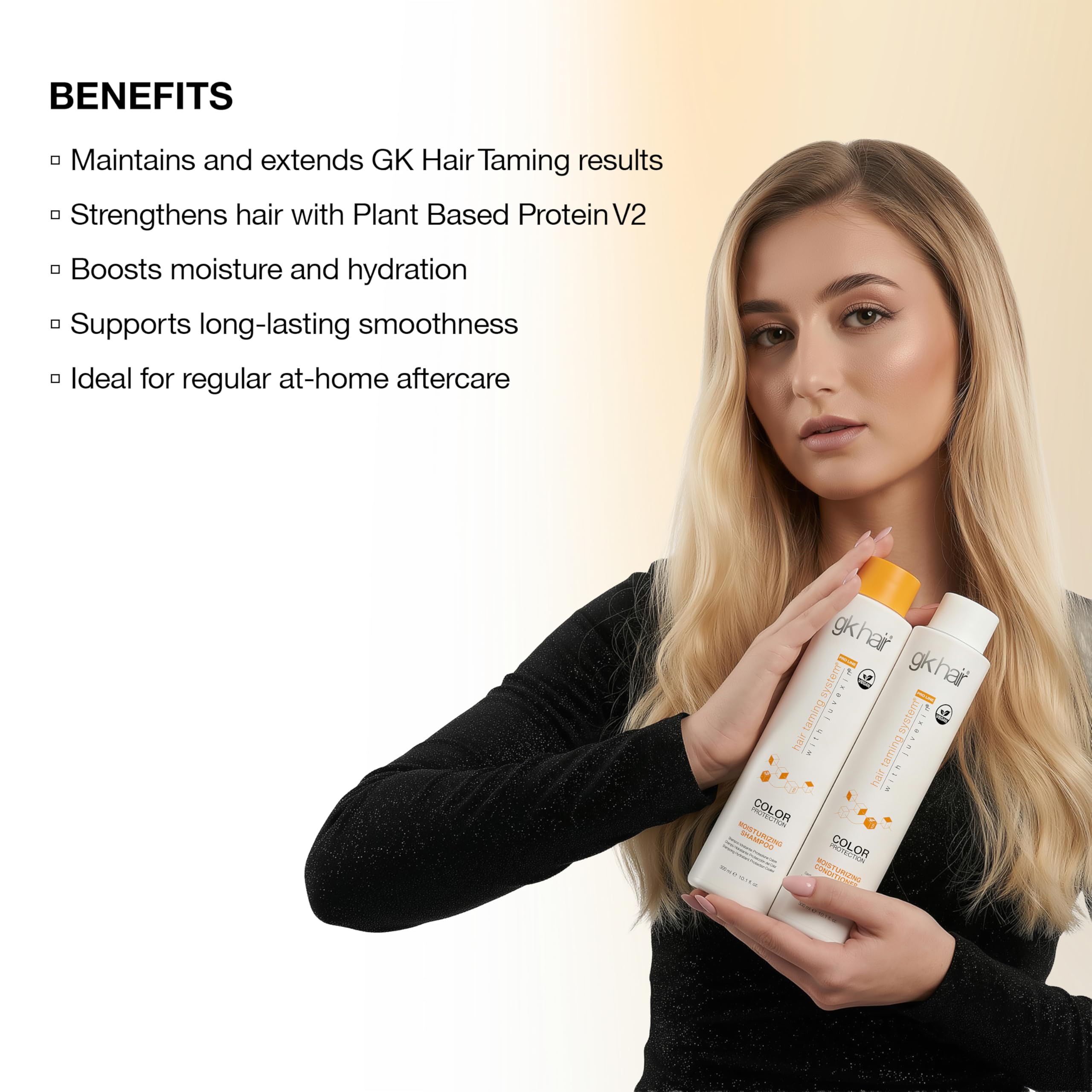 GK HAIR natural seed oils and pea protein ingredients showing nourishment