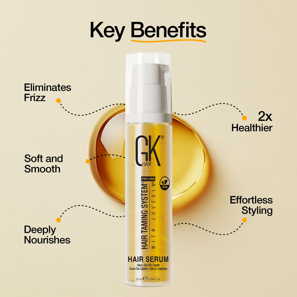 GK HAIR application demo smoothing ends to show frizz control benefit