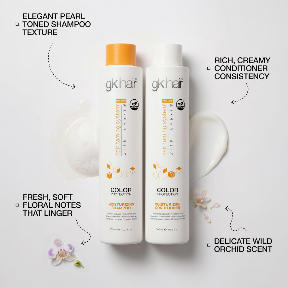 GK HAIR shampoo lather texture demonstrating gentle cleansing and moisture
