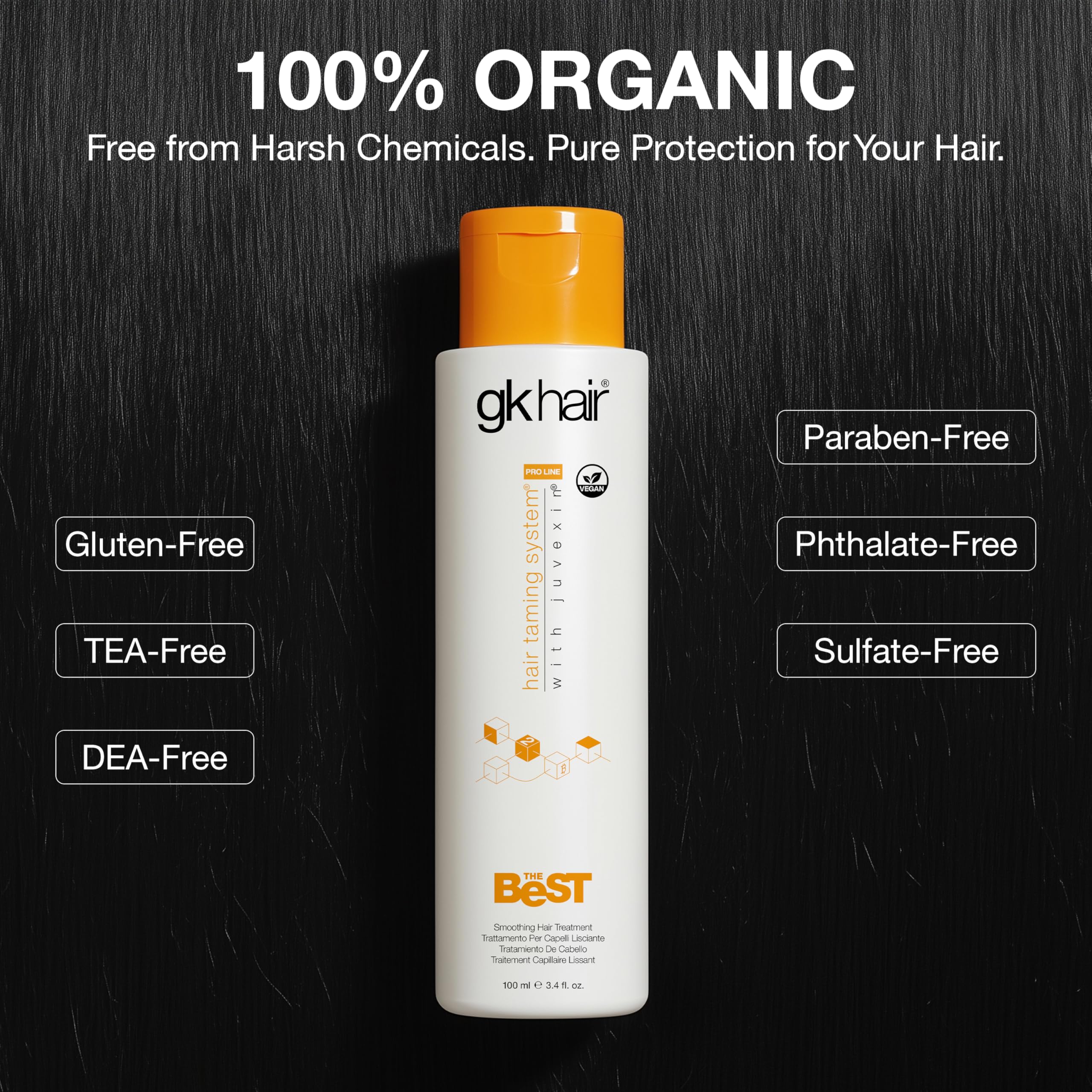 GK HAIR in-use blow-dry scene demonstrating frizz control while styling