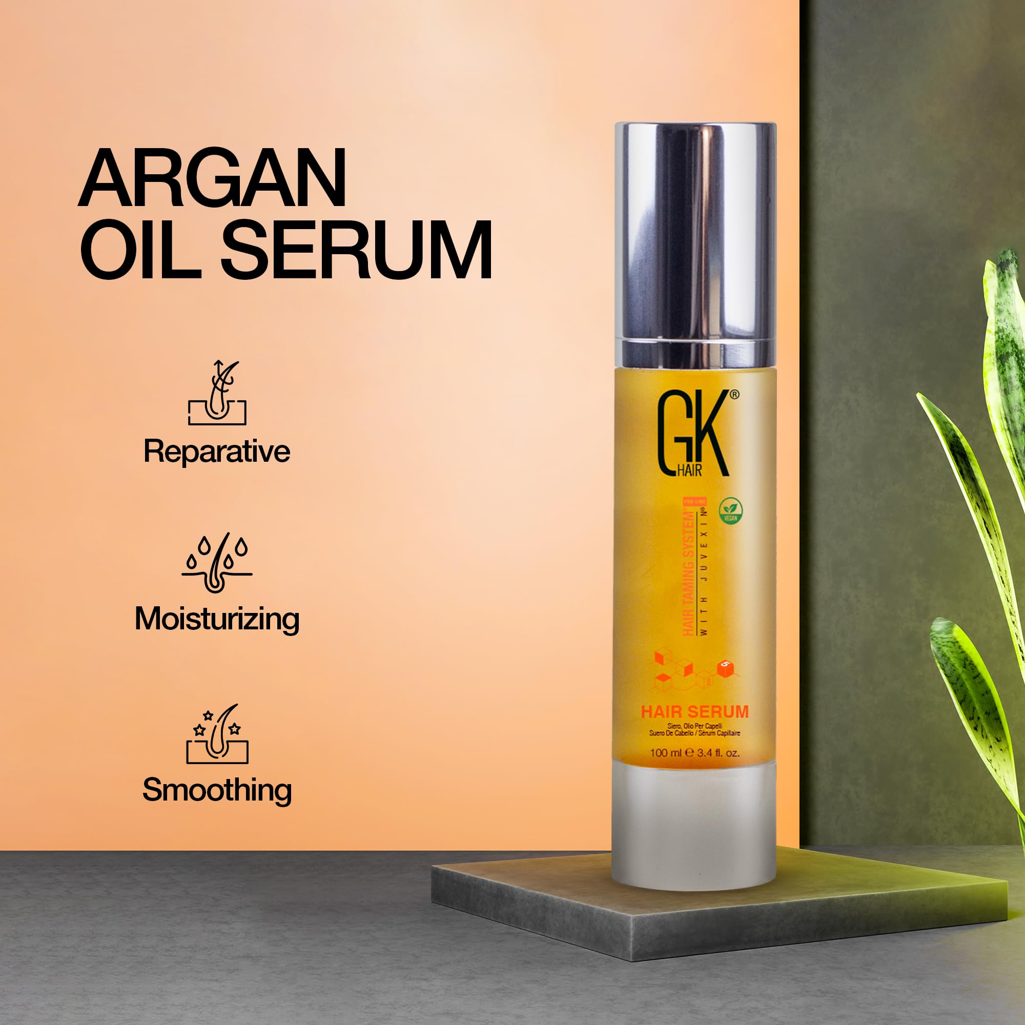 GK HAIR used in nighttime routine showing overnight smoothing and shine benefit