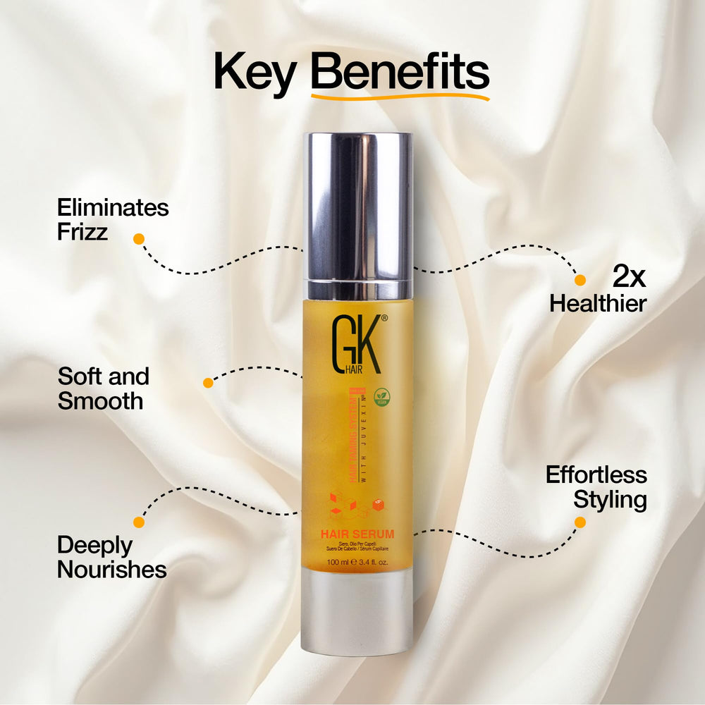 GK HAIR pump dispenser close-up highlights controlled dosing and no waste