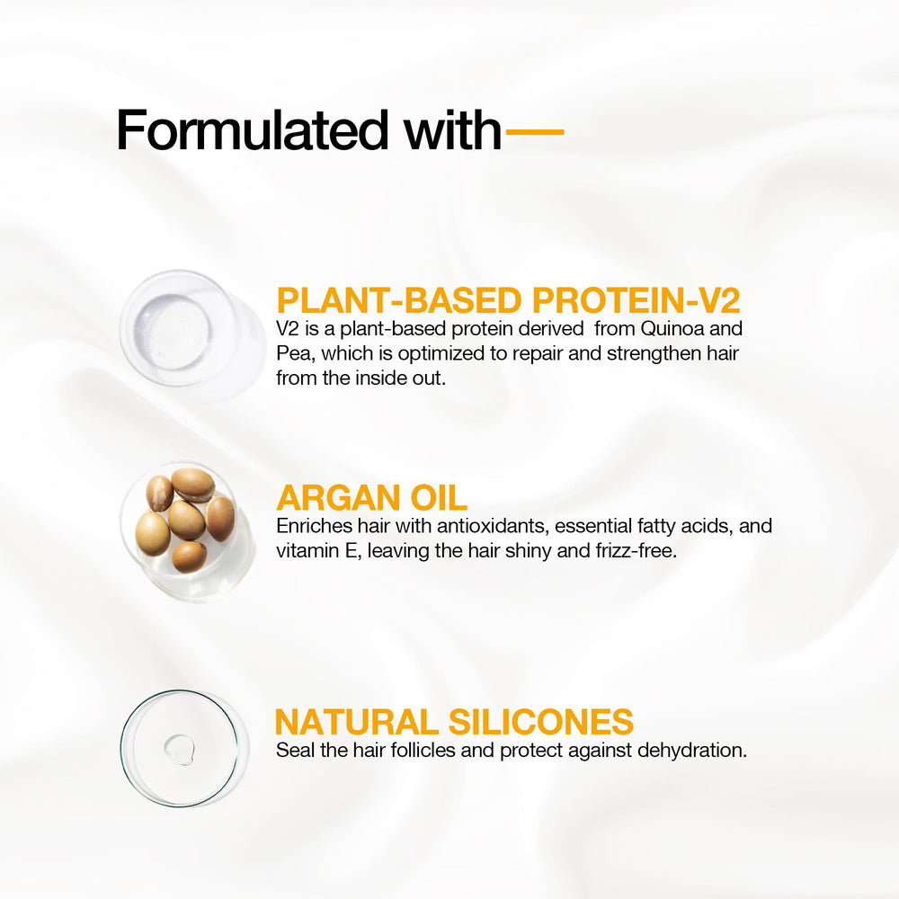 GK HAIR 3.4 oz bottle next to common objects showing compact travel-friendly benefit