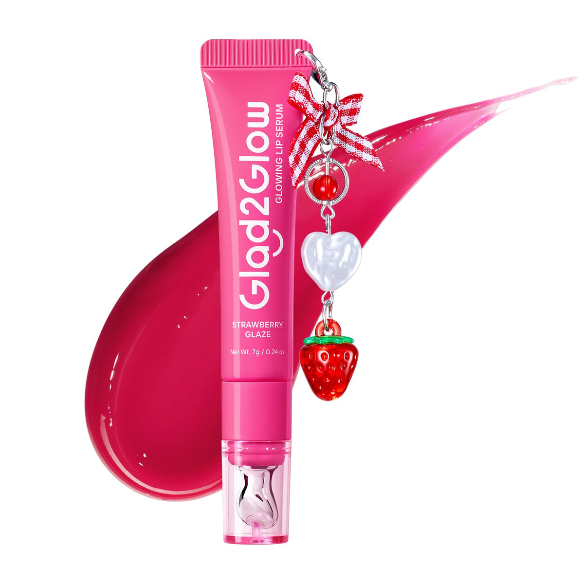 Glad2Glow front packaging showing strawberry pink tint and charm