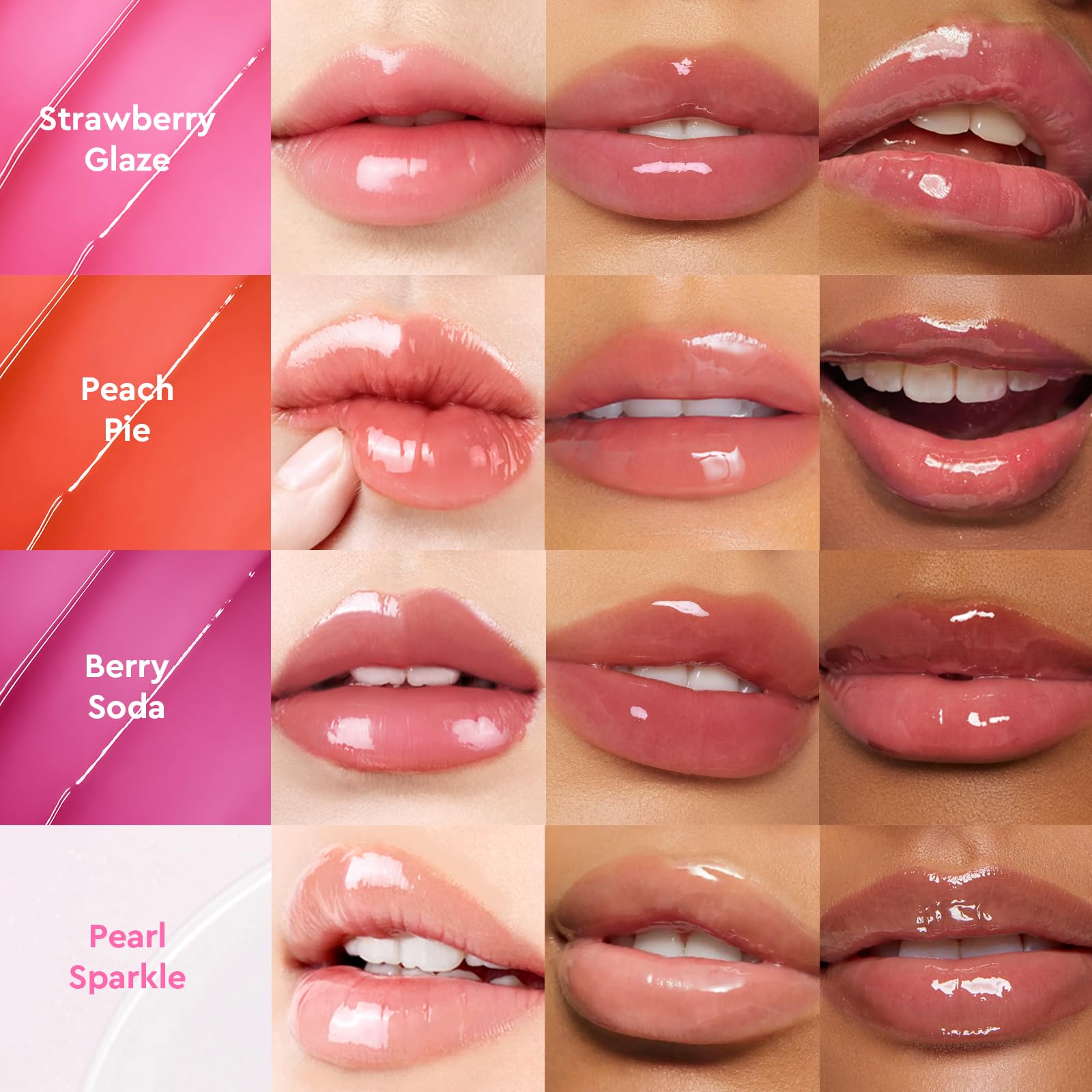 Glad2Glow lip on model wearing 03 Berry for natural glossy color