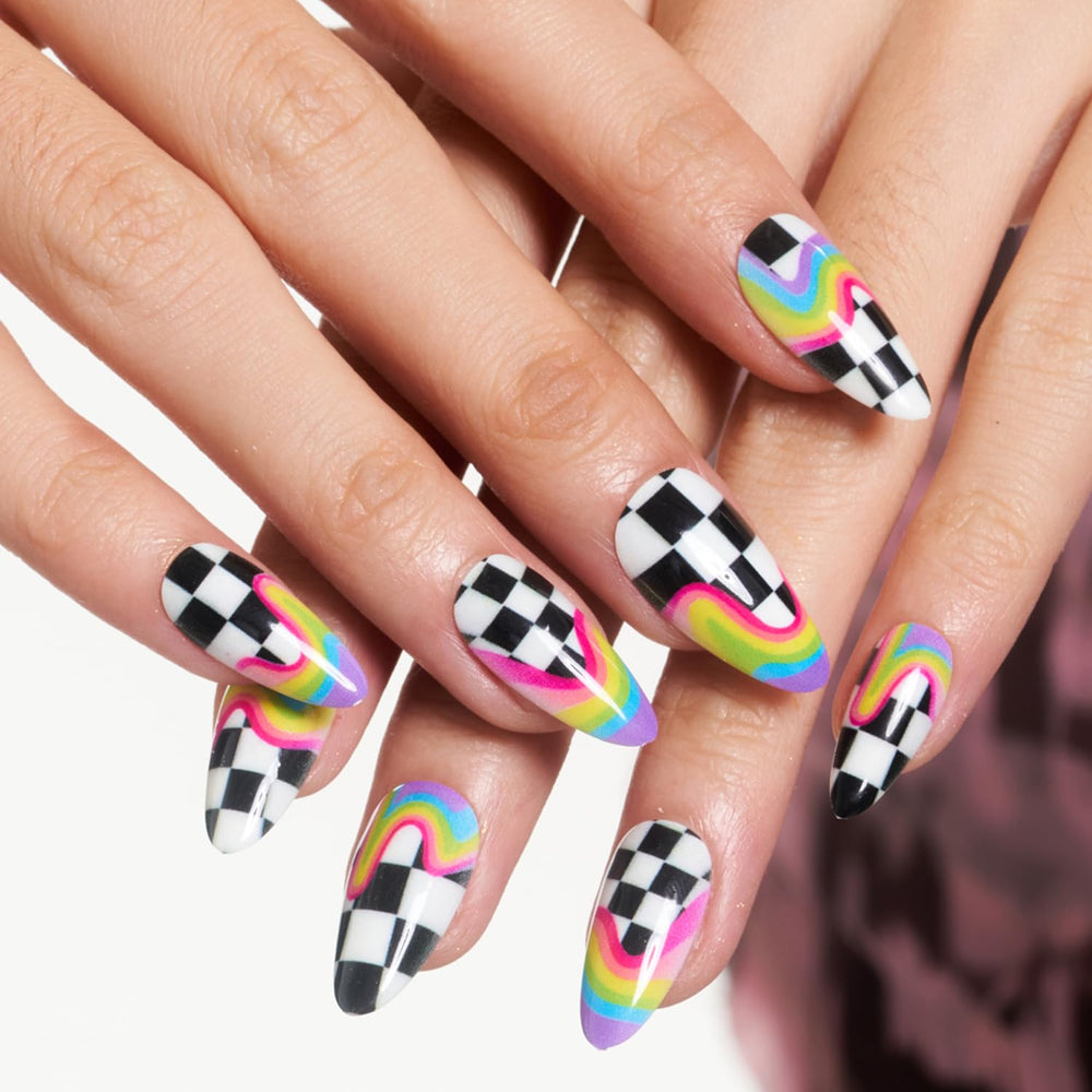 GLAMERMAID close-up of checkerboard detail highlighting vibrant colors