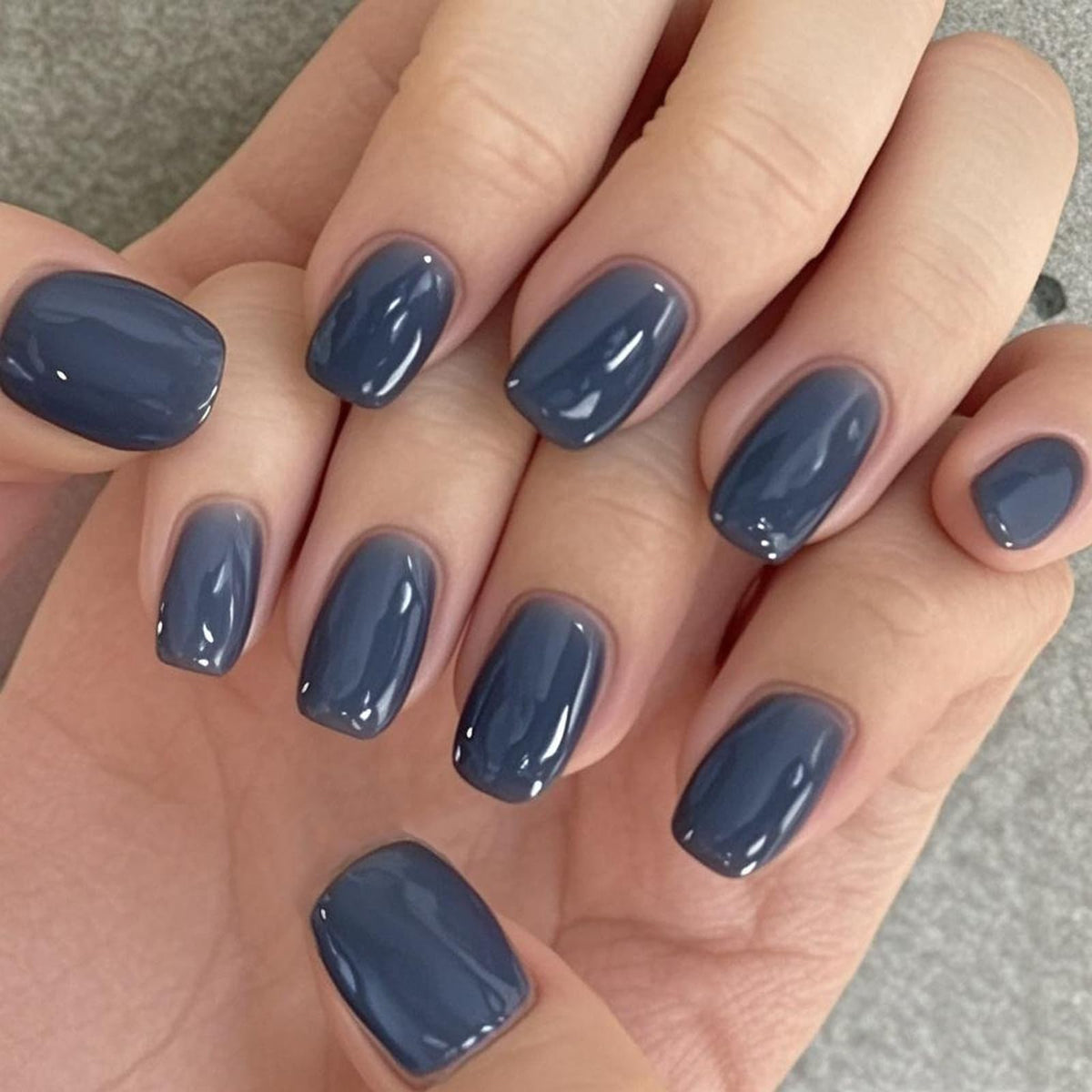 GLAMERMAID front packaging showing glossy navy press-on nails benefit easy selection