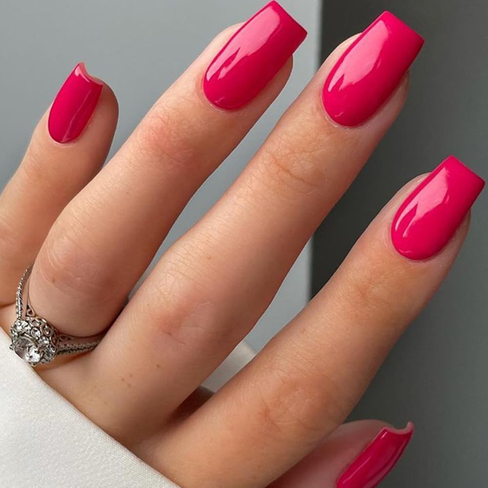 GLAMERMAID front packaging showing hot pink full-cover nails and product name for instant manicure