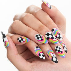 GLAMERMAID front packaging showing rainbow almond nails and glossy finish