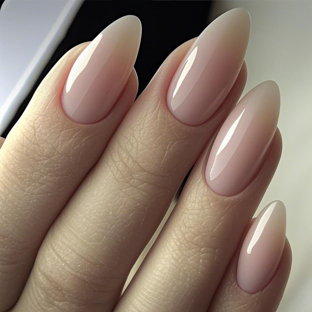GLAMERMAID nails in hand to show medium almond size and realistic scale