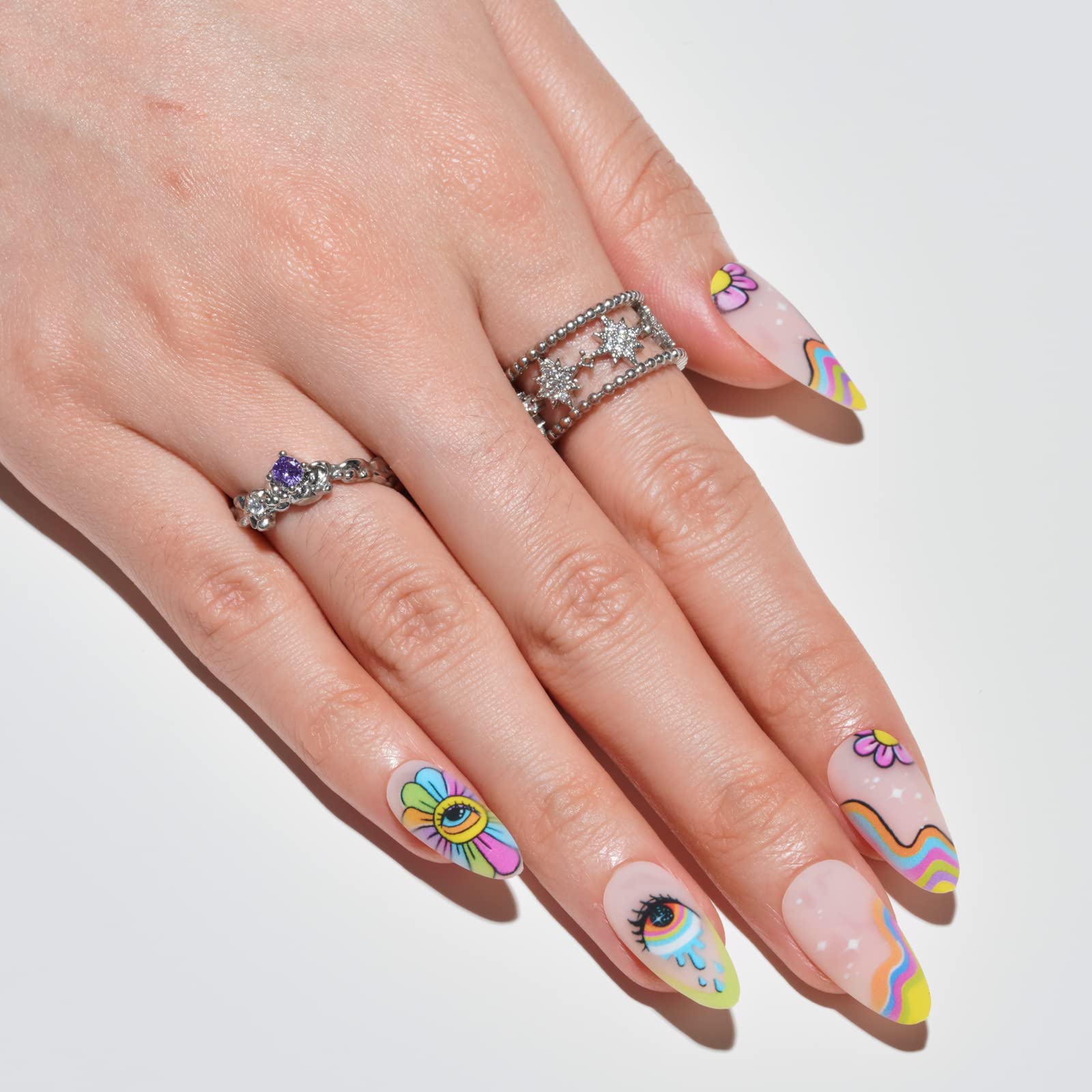 GLAMERMAID matte short stiletto held in hand showing size and fit benefit