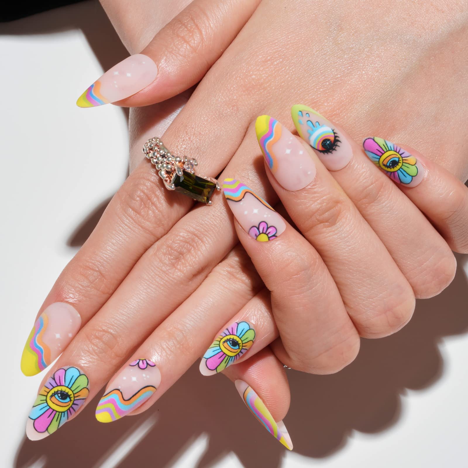 GLAMERMAID press-on nails worn in lifestyle scene offering stylish finished look benefit