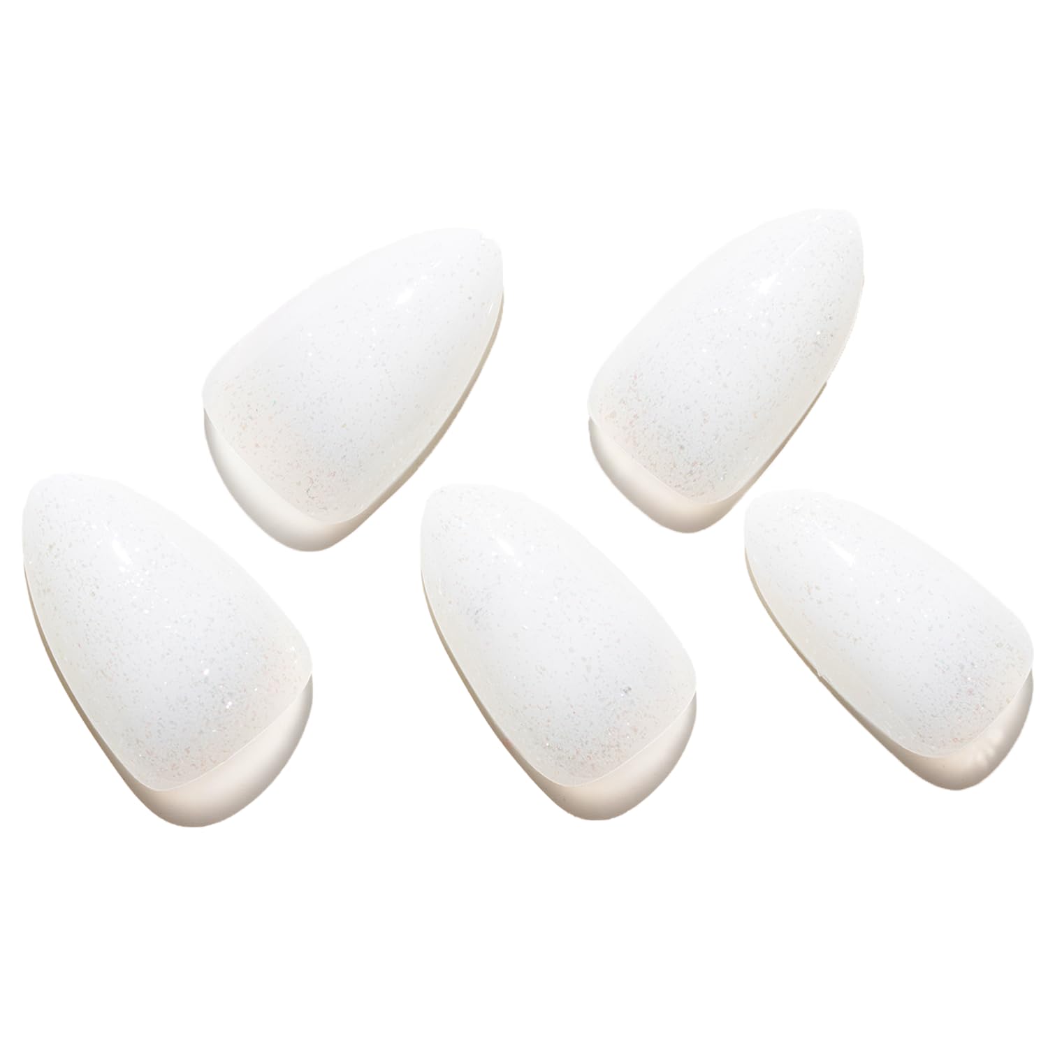 GLAMERMAID nails beside natural nails to show size and length comparison