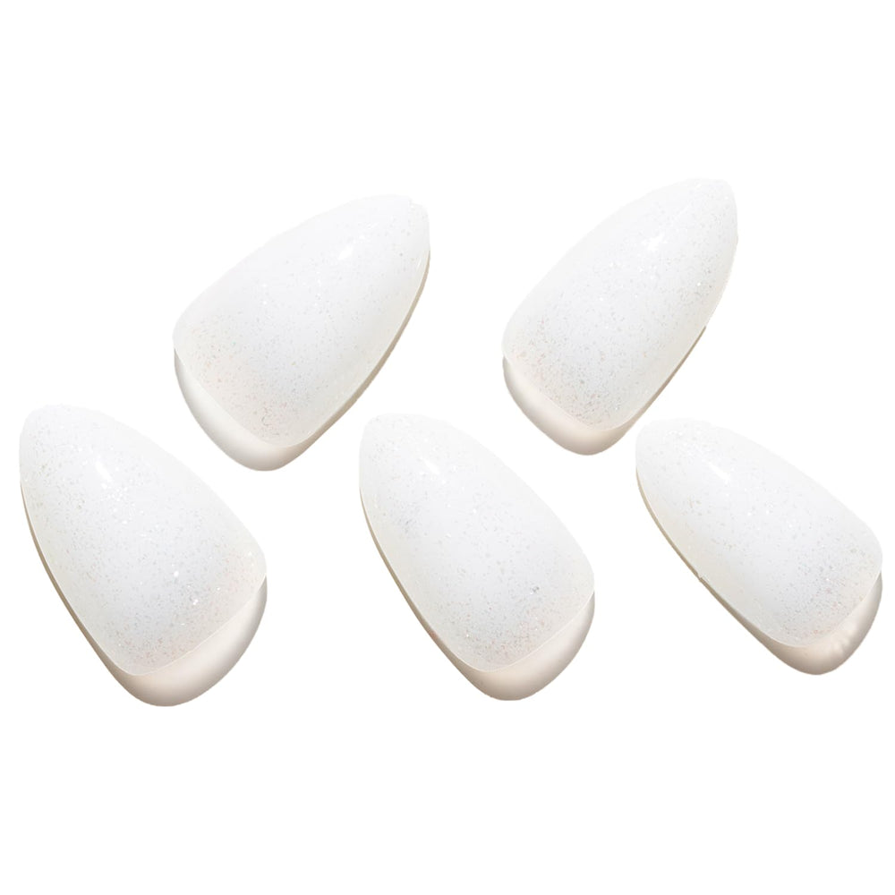 GLAMERMAID nails beside natural nails to show size and length comparison