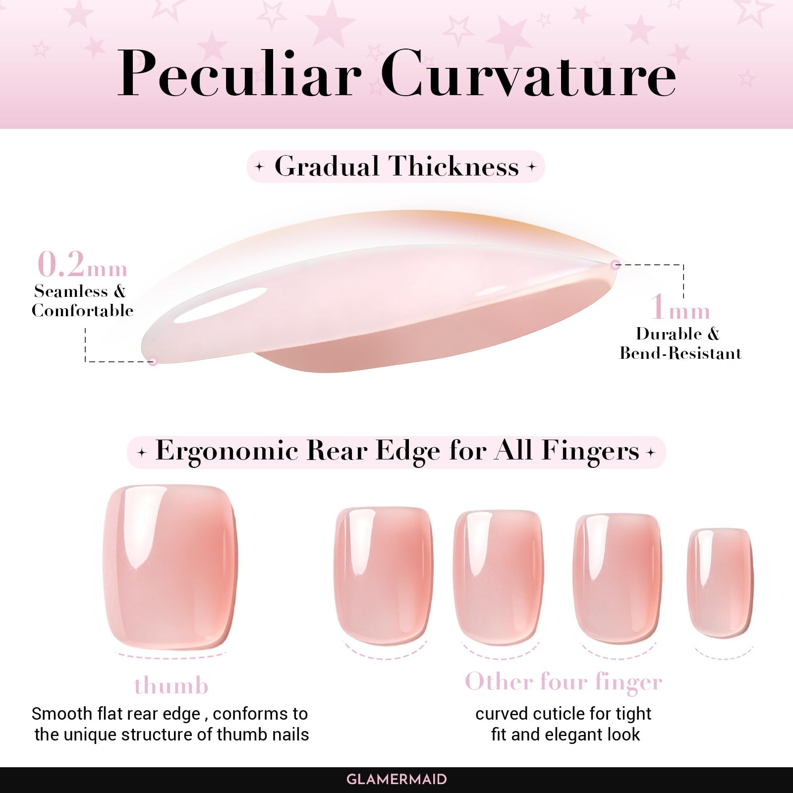 GLAMERMAID size comparison display showing 12 sizes for precise fit