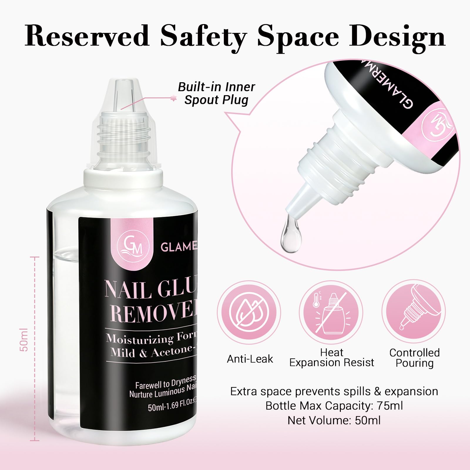GLAMERMAID bottle beside ruler to show 50ml compact size