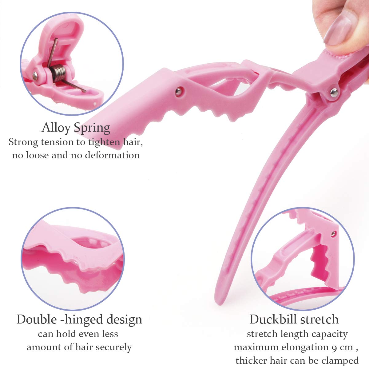 GLAMFIELDS clip securing hair during styling showing non-slip grip benefit