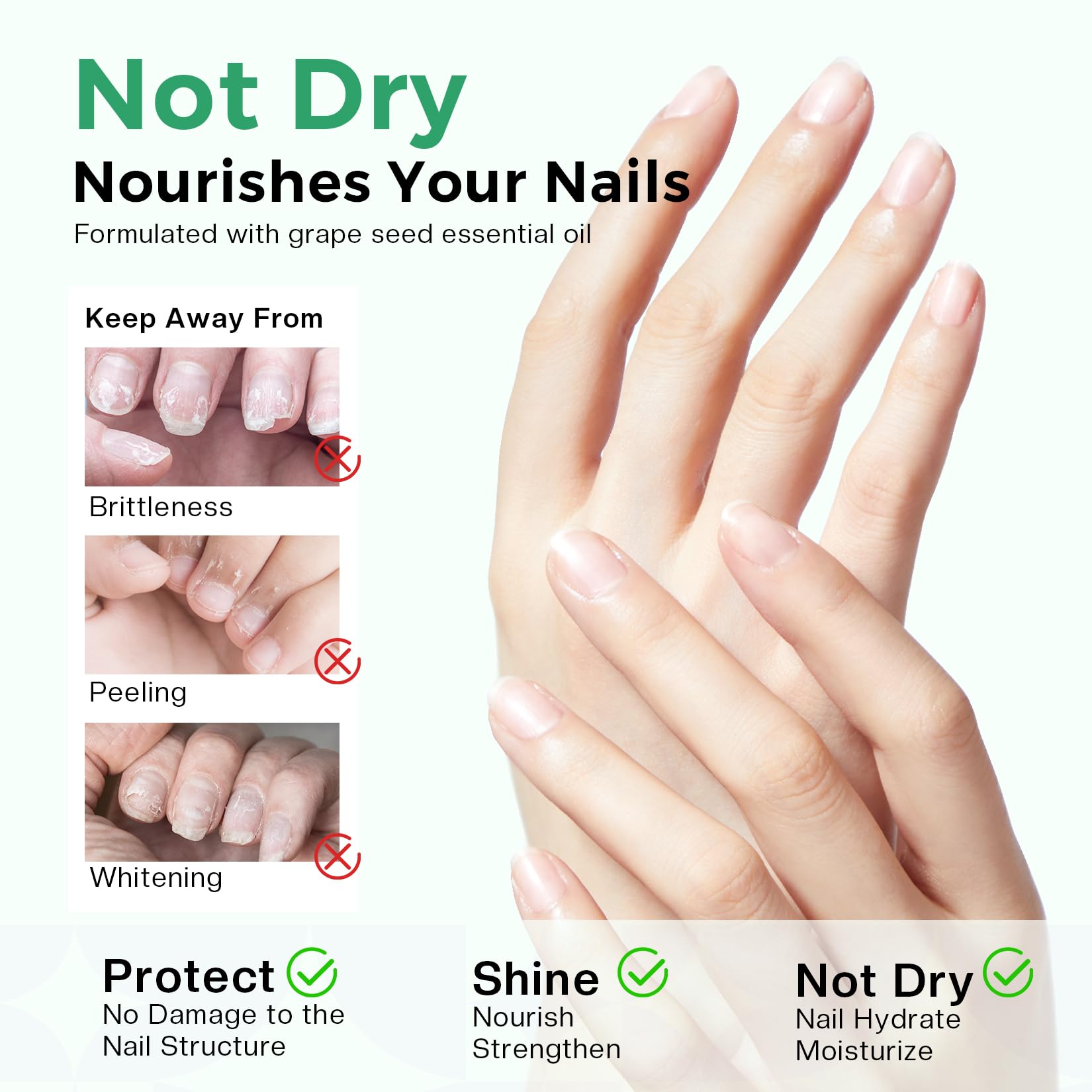Glamonade before and after nails showing effective polish removal