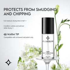 glamonade bottle closeup highlighting nozzle for precise application and smooth finish