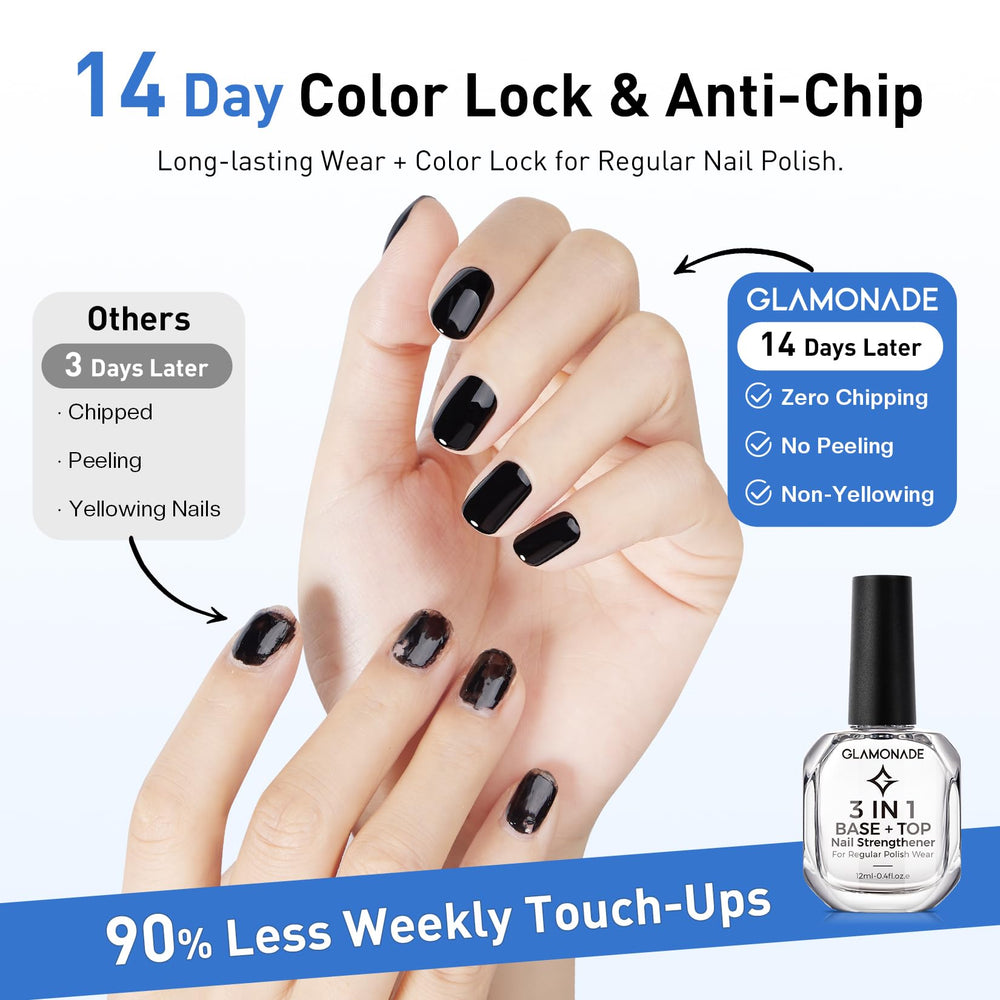 Glamonade clear polish texture swirl highlighting glossy finish and smooth film