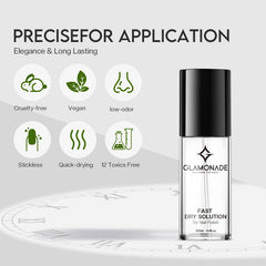 glamonade dropper action over painted nail speeding dry time and reducing smudges