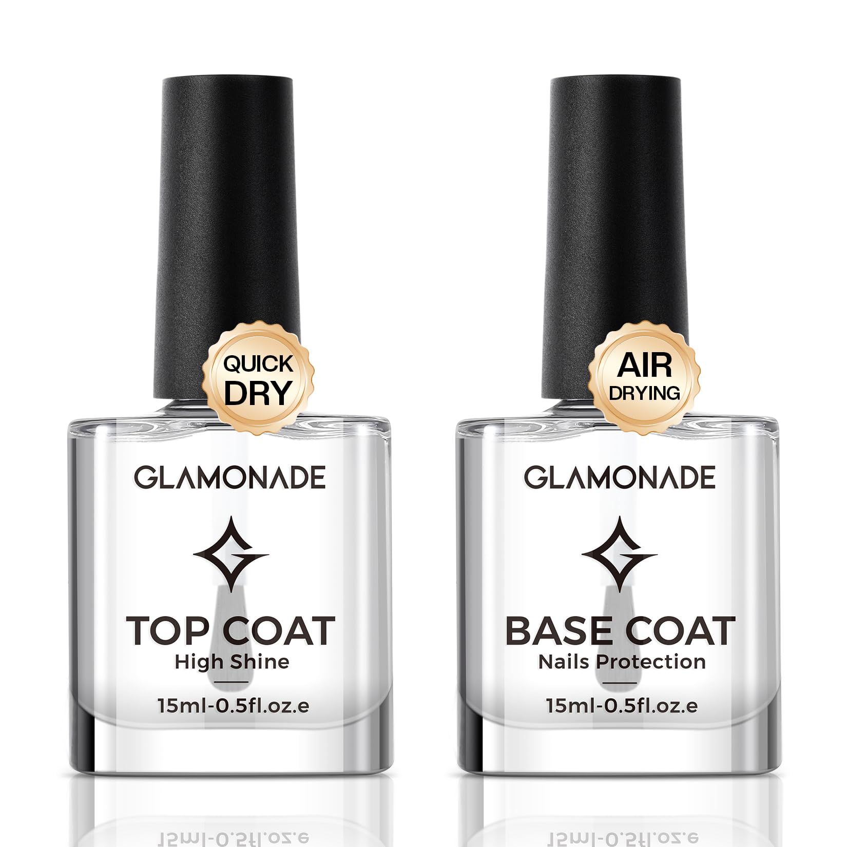 Glamonade front bottle showing clear base and top coat for reliable protection