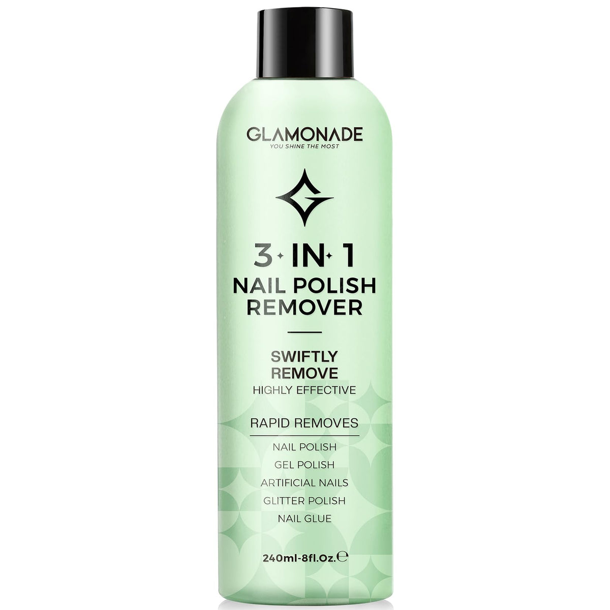 Glamonade front bottle showing label and 8 fl oz size, clear professional look