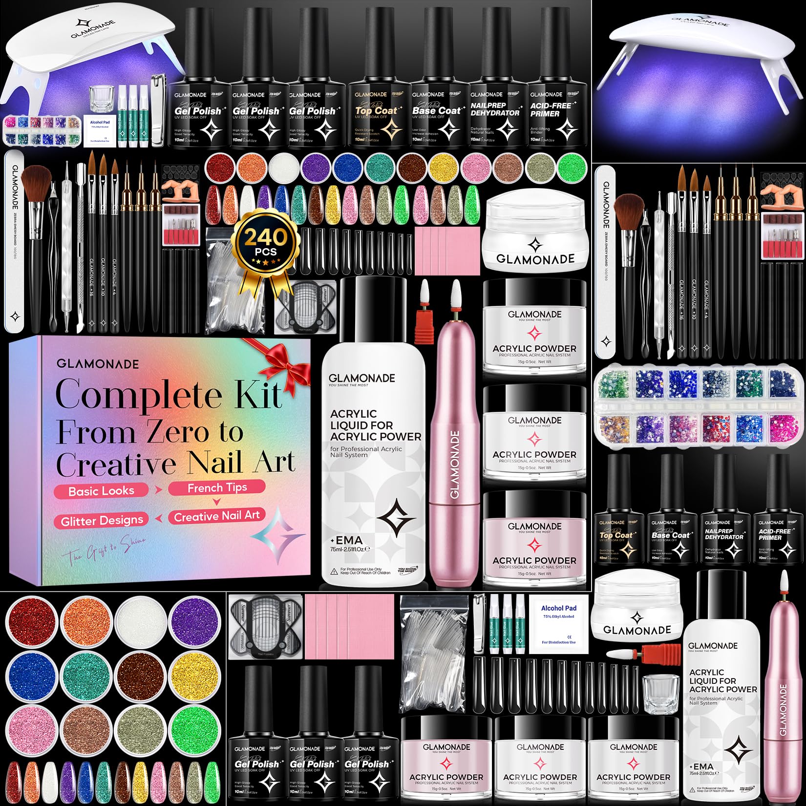 Glamonade kit front packaging showing contents and benefits