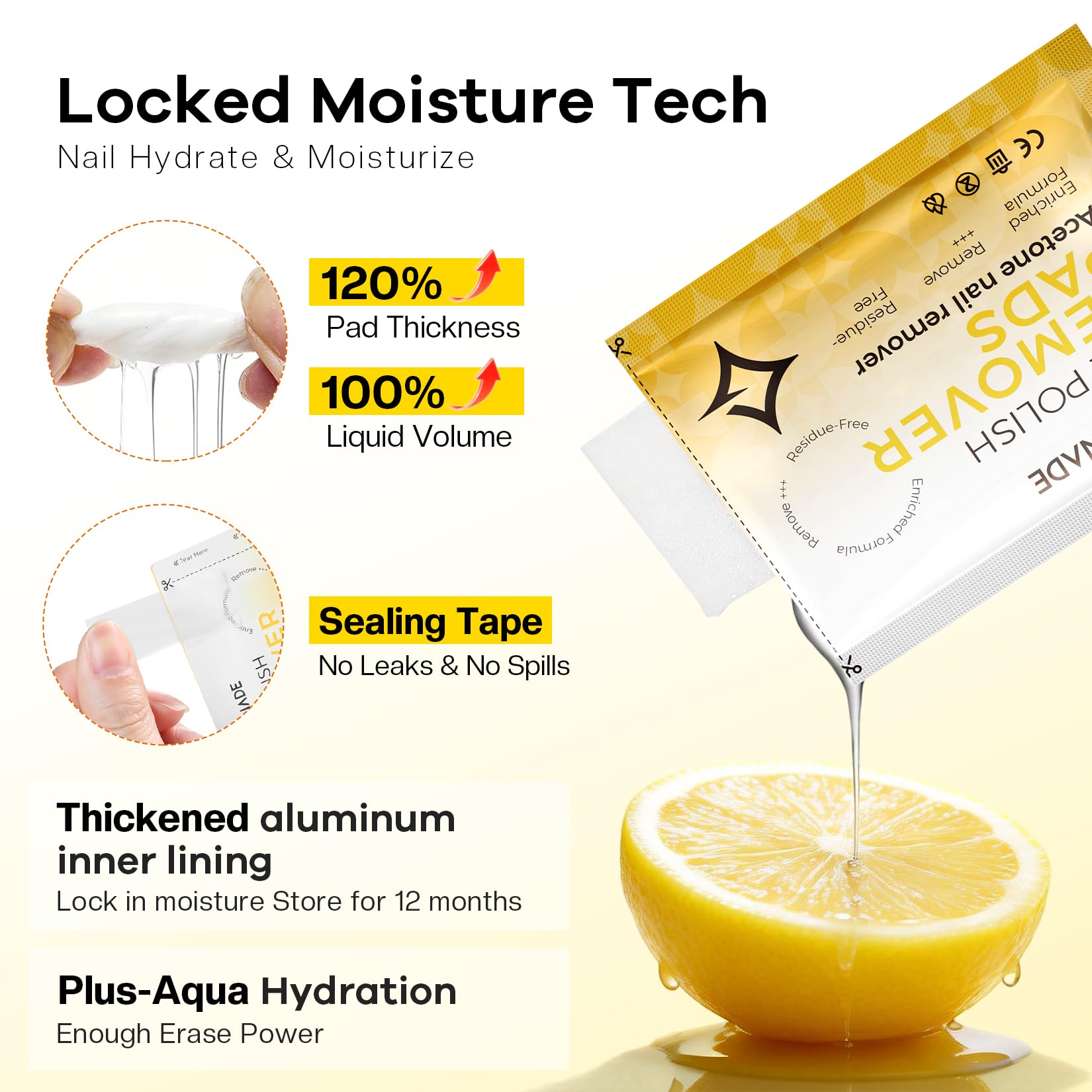 Glamonade individual foil seal photographed to show moisture-lock protection