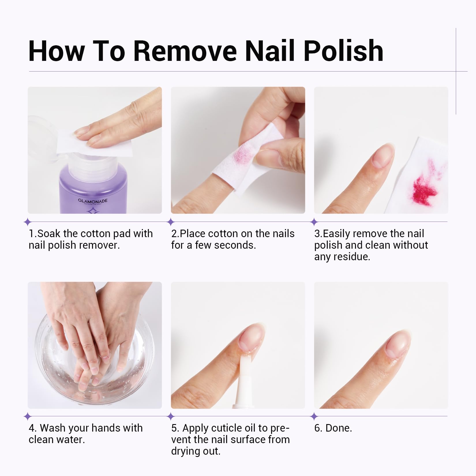 Glamonade lifestyle manicure setting displaying neat home removal routine
