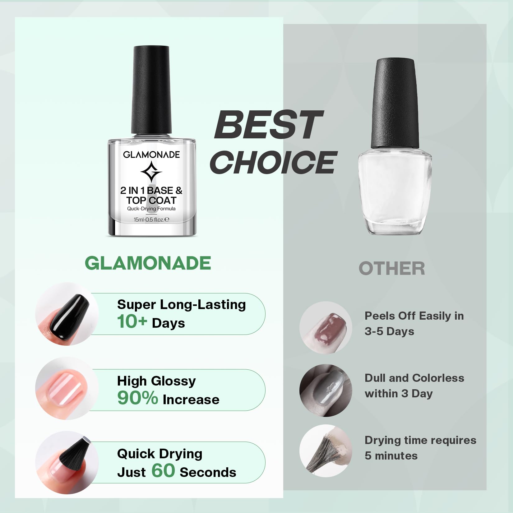 Glamonade being applied during a manicure for quick-dry convenience