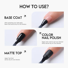 Glamonade before and after nails showing glossy to matte change and wearable look