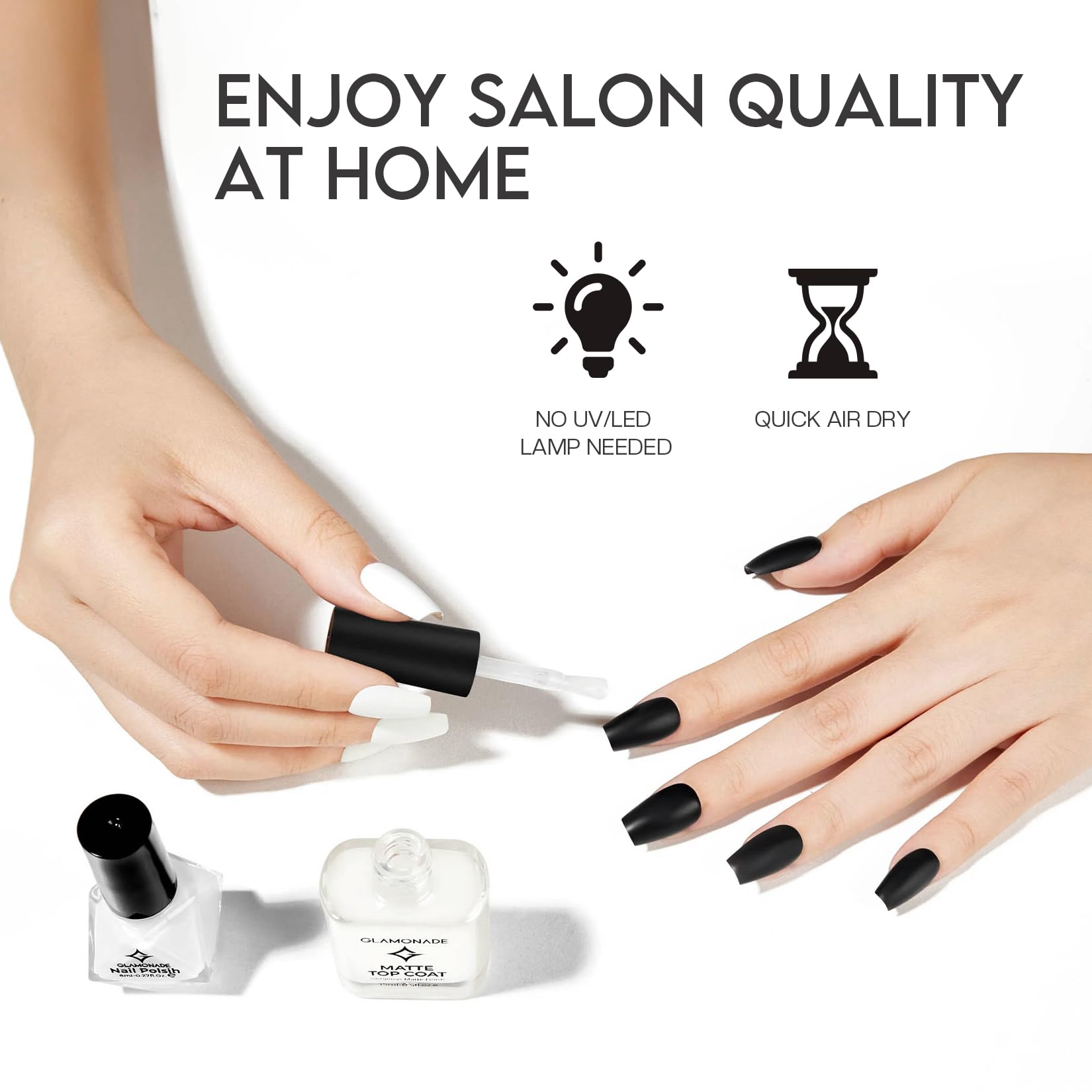 Glamonade in salon workspace illustrating professional use and quick drying benefit