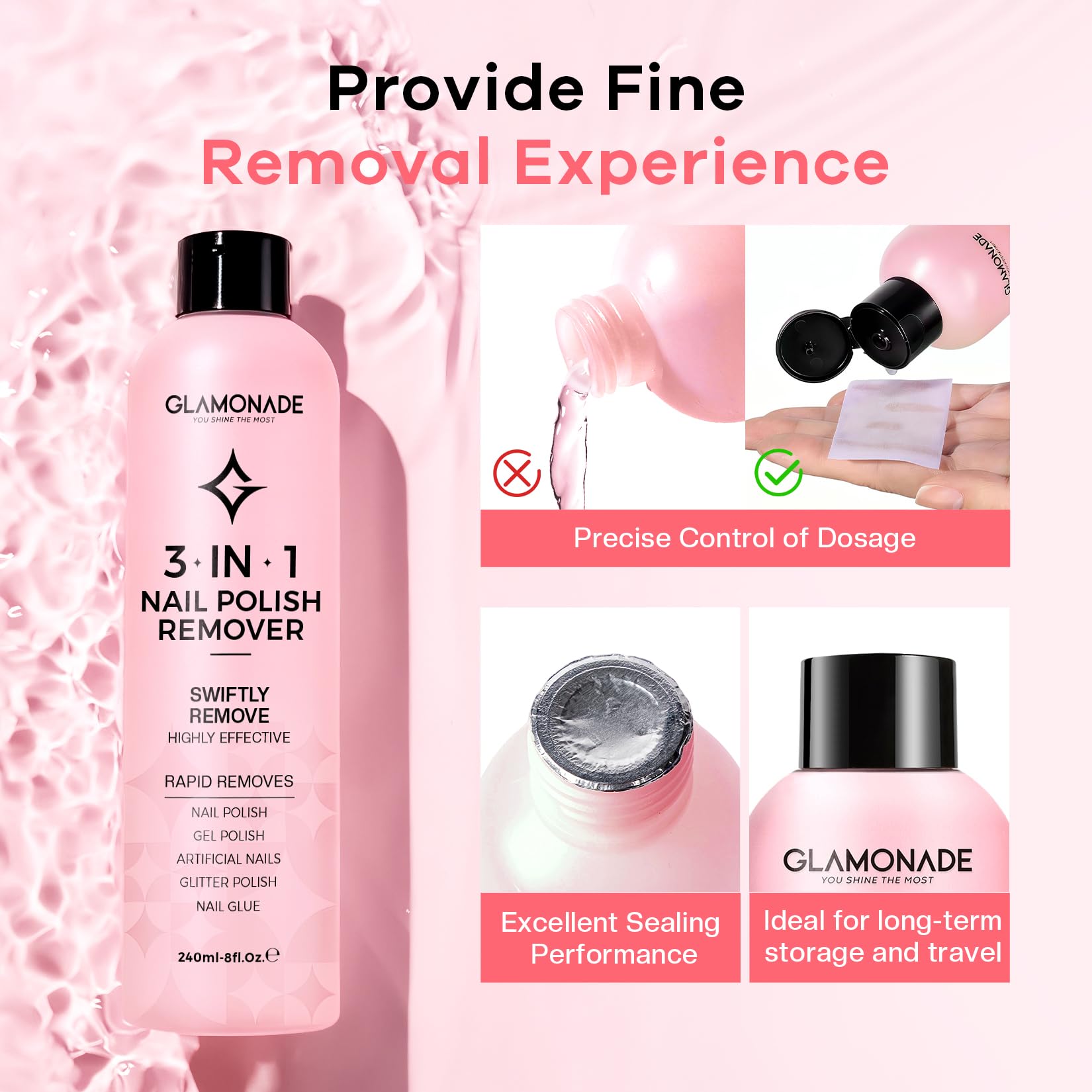 Glamonade packaging ingredients label with conditioning botanicals
