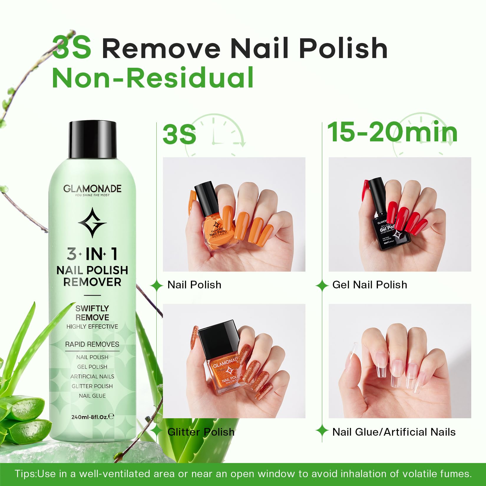 Glamonade remover liquid texture close-up highlighting moisturizing formula