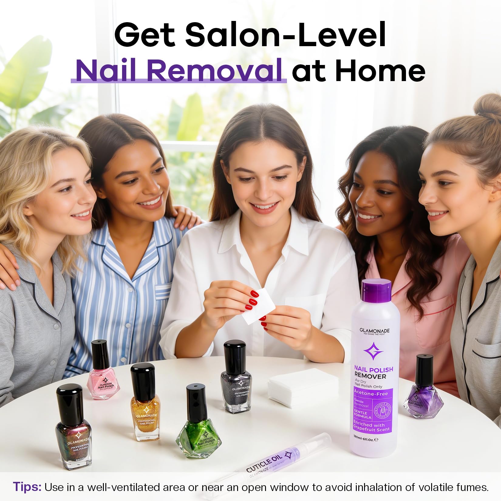 Glamonade vitamin e ingredient close-up signaling nail care and strength benefit