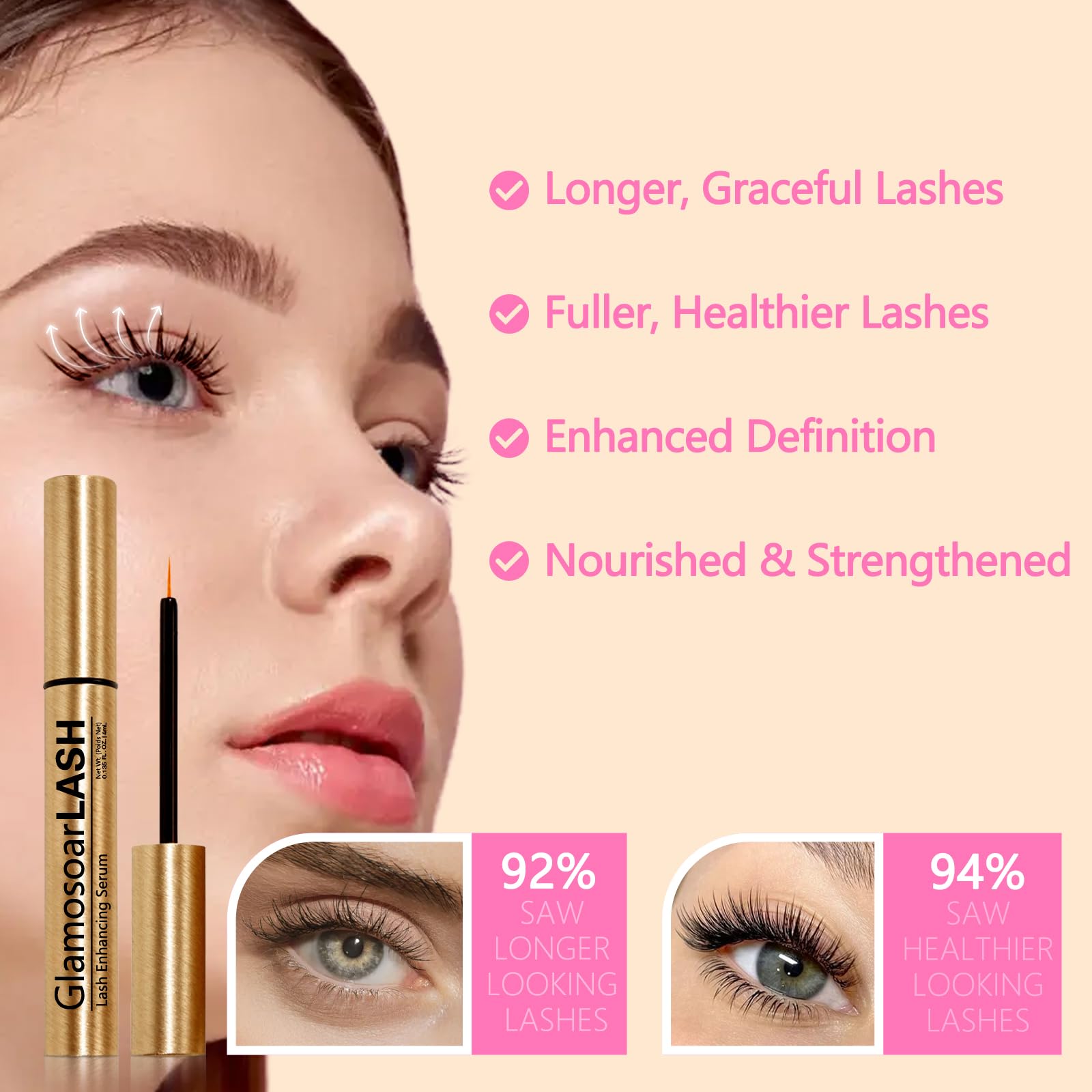 Glamosoar texture swipe on skin showing lightweight, non-greasy finish