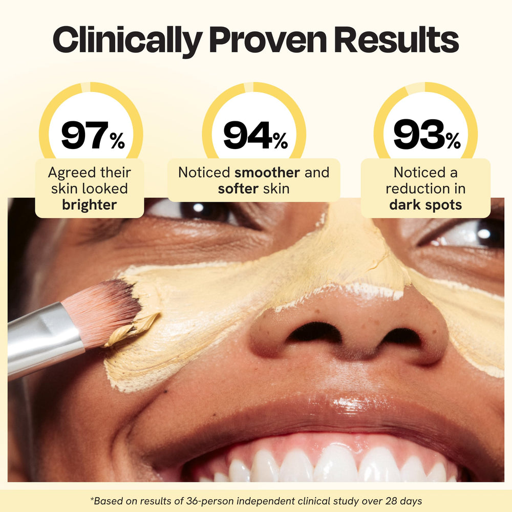 Gleamin mask being applied to a model's face for quick 10-minute glow