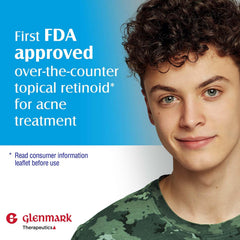 Gel texture smeared on skin showing Glenmark adapalene smooth lightweight consistency