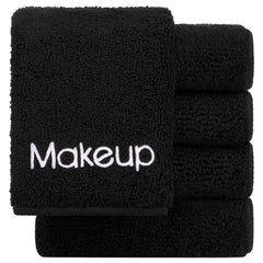 GLIMGLINT front view of black makeup wash cloth showing compact pack and benefit of reusability