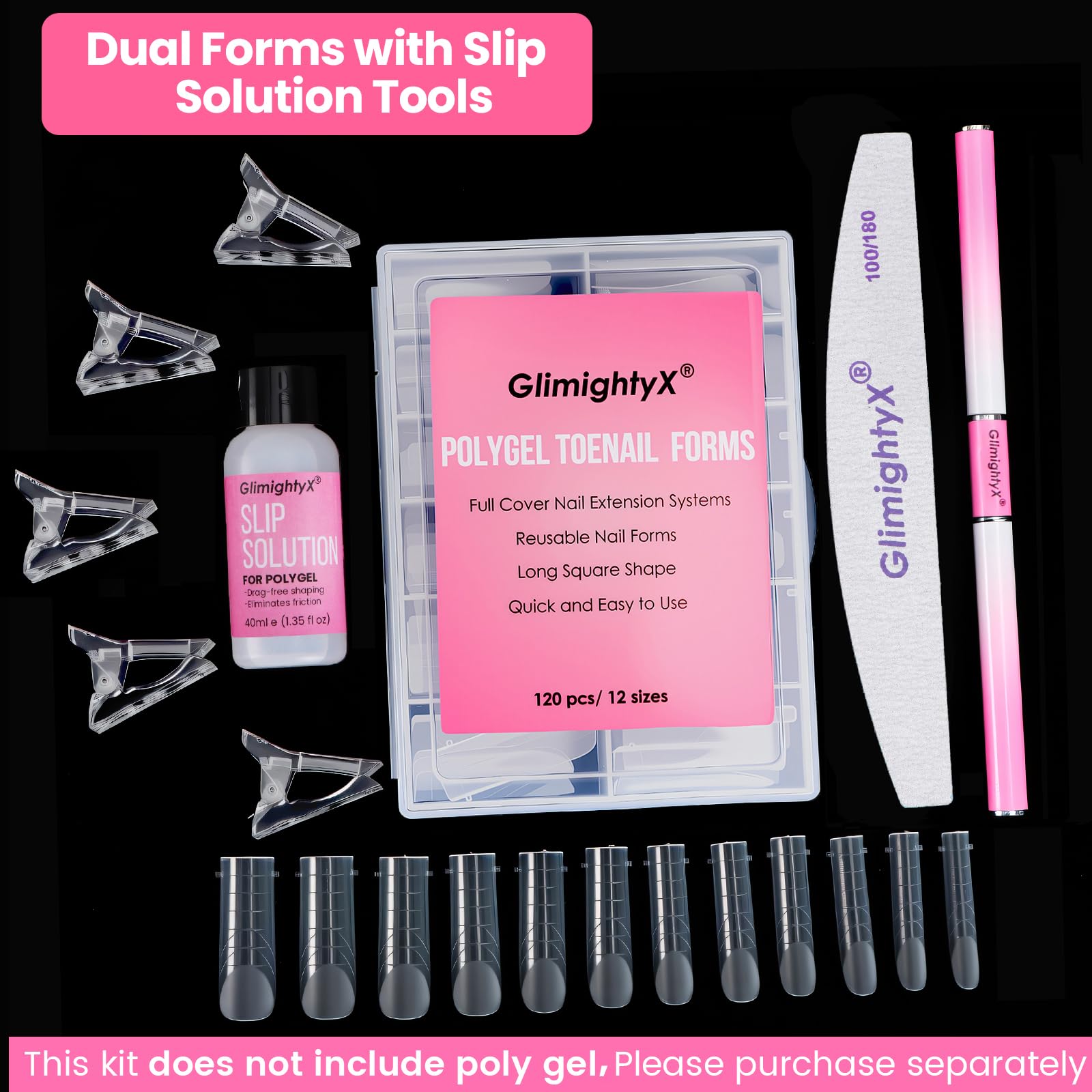 GlimightyX dual-ended brush and nail file for precise application