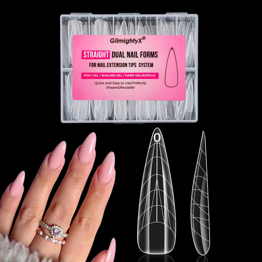 GlimightyX front packaging showing 120 almond dual forms and benefits