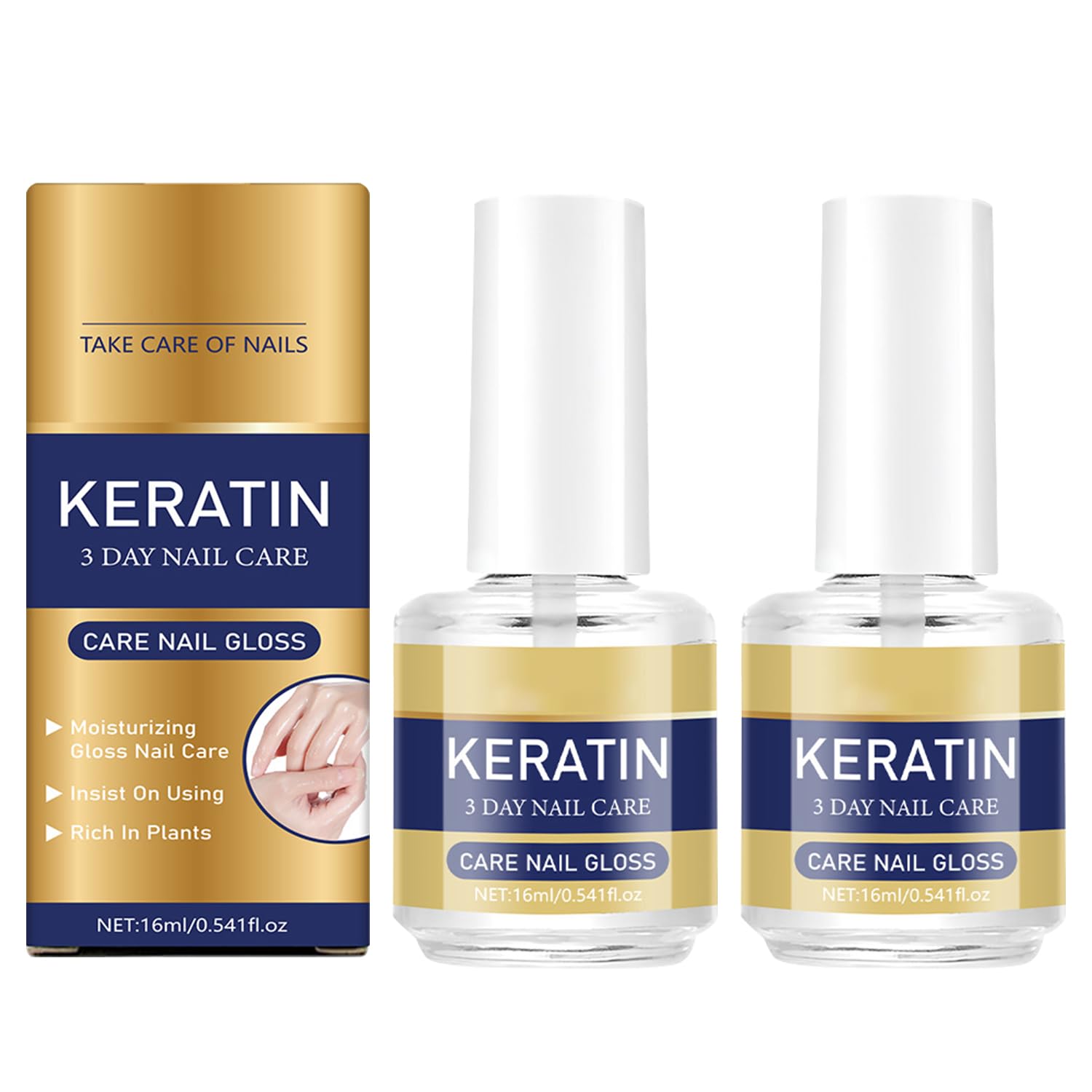 Glintor front packaging showing two bottles and branding benefit of travel-friendly care